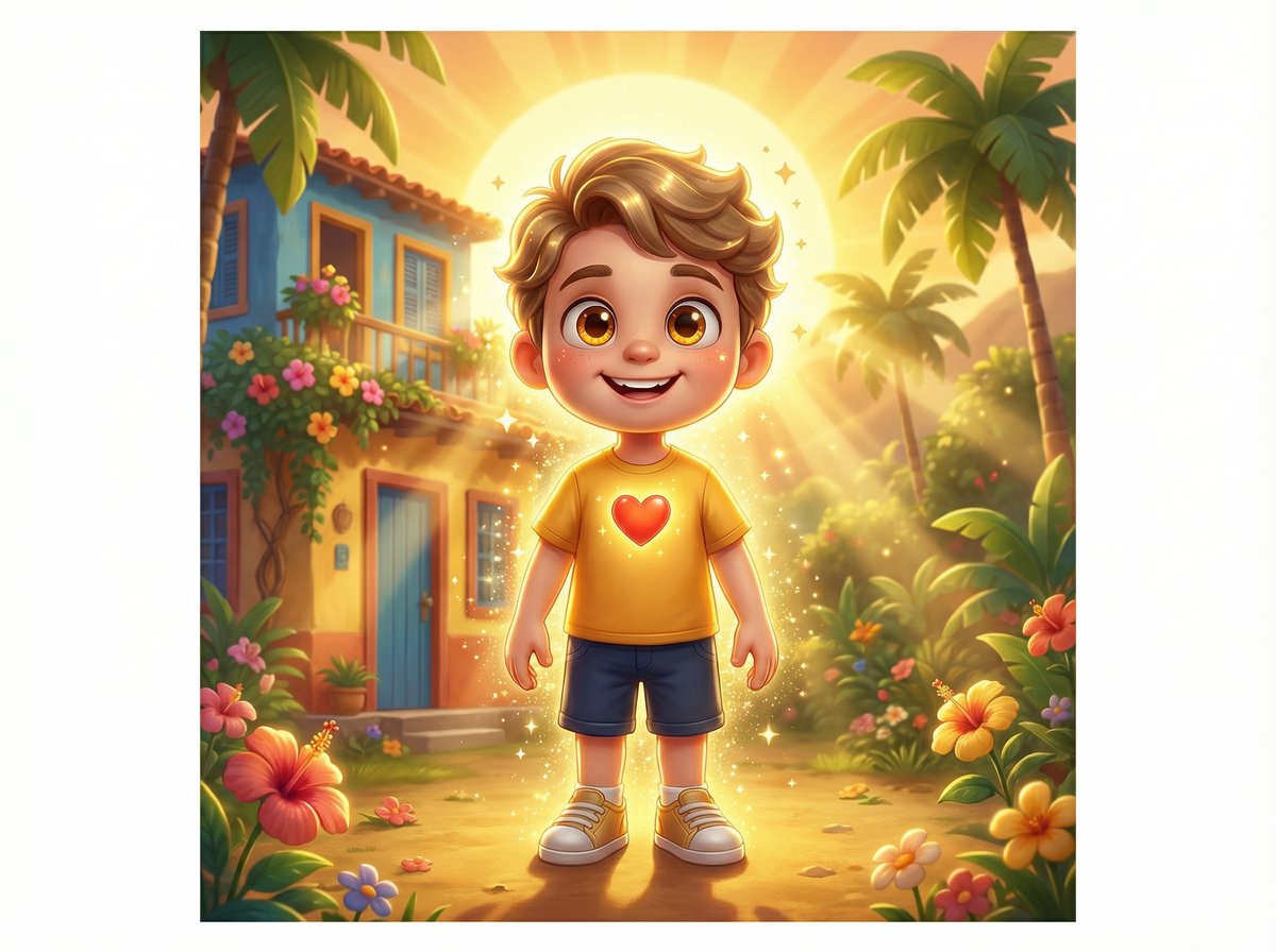 Amandinho na frente de casa